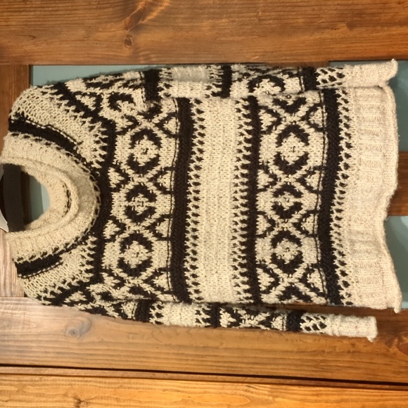 Free People, sz Small, black/off-white sweater ~ alpaca, wool, linen blends - Picture 8 of 8